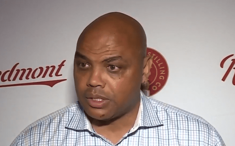 Charles Barkley with earphones