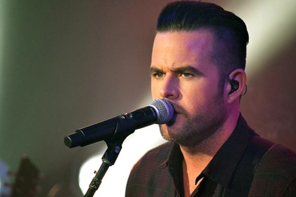 David Nail with a microphone