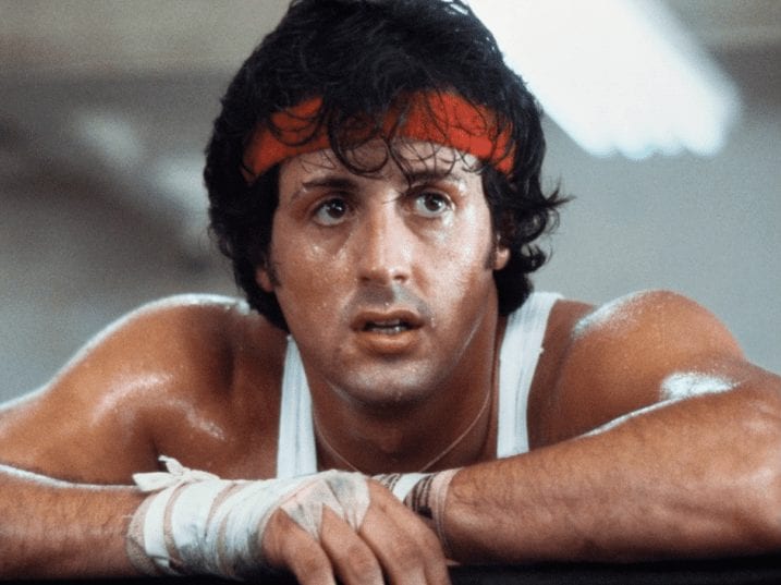 Sylvester Stallone with a surprised expression