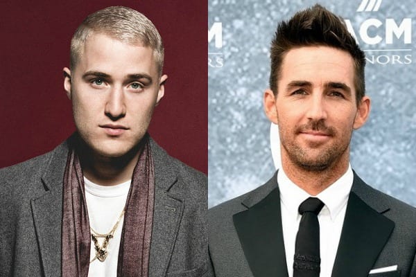 Mike Posner, Jake Owen are posing for a picture