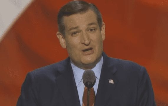 Ted Cruz speaking into a microphone