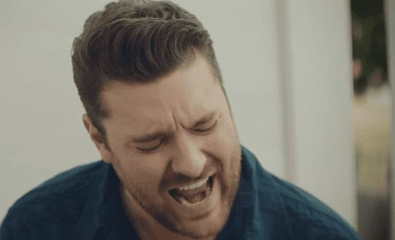 Chris Young with his mouth open