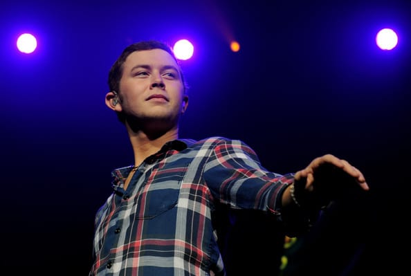 Scotty McCreery with a microphone