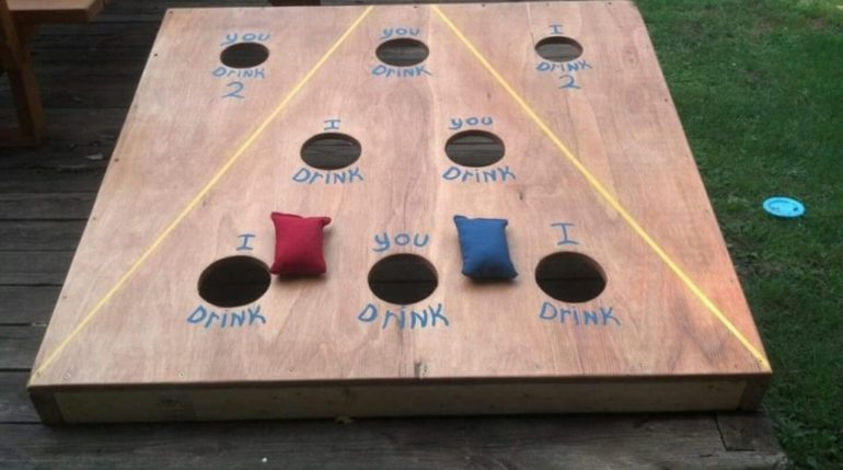 A board game on a wooden surface