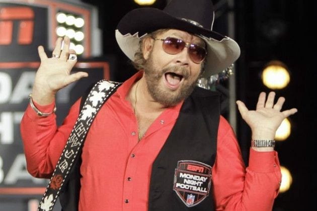 Hank Williams Jr. wearing a hat and sunglasses