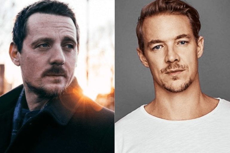 Sturgill Simpson, Diplo are posing for a picture