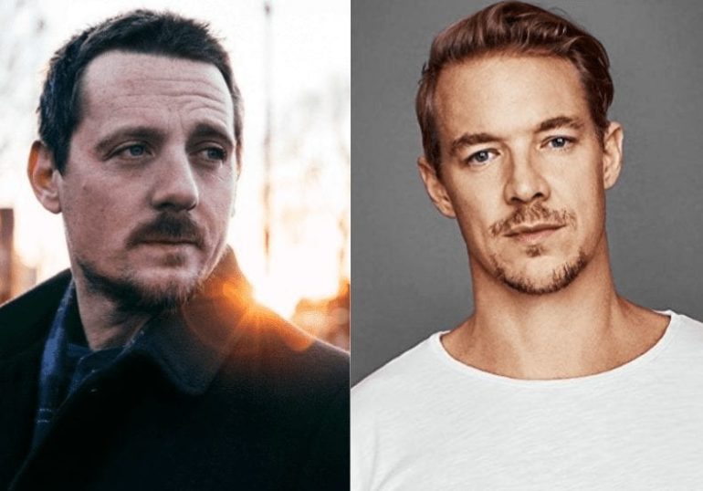 Sturgill Simpson, Diplo are posing for a picture