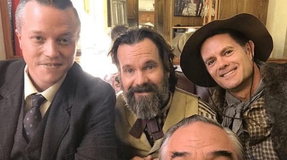 Jason Isbell, Garret Dillahunt et al. are posing for a picture