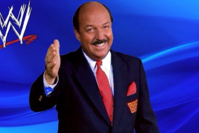 Gene Okerlund in a suit and tie