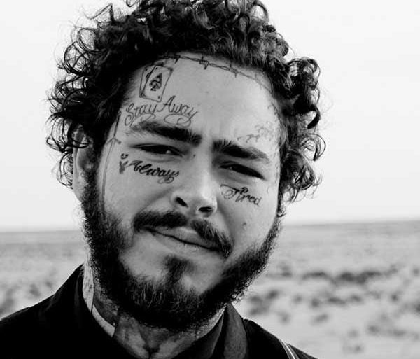 Post Malone with curly hair