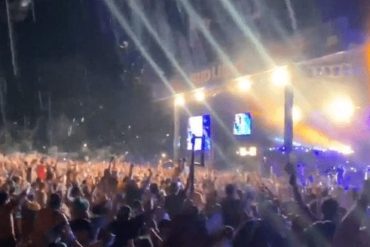 A crowd of people at a concert