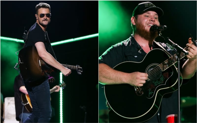 Luke Combs, Eric Church are posing for a picture