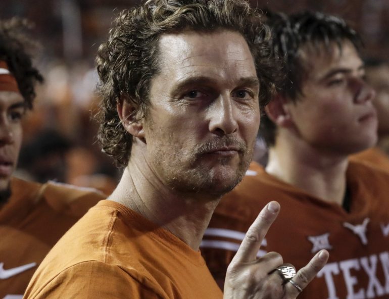 Matthew McConaughey with a microphone