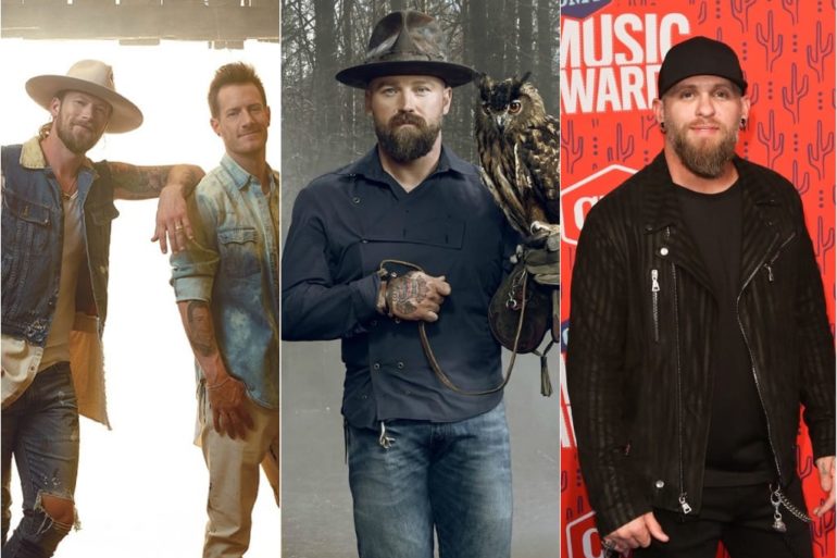 Brantley Gilbert, Zac Brown, Tyler Hubbard et al. are posing for a picture