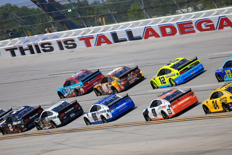 A group of race cars on a track