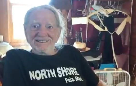 Willie Nelson with long hair