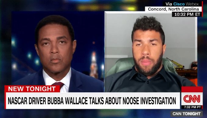 Don Lemon, Darrell Wallace are posing for a picture