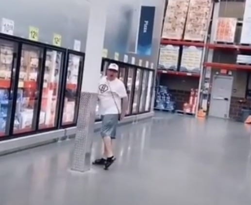 A person standing in a store
