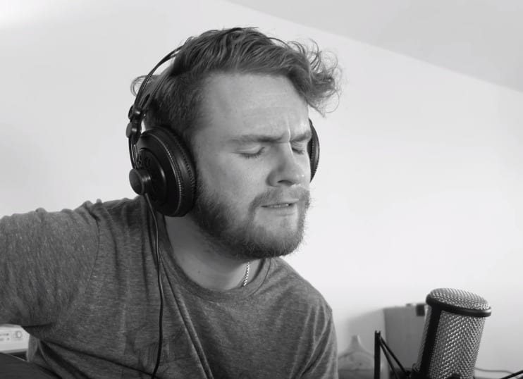 A man wearing headphones