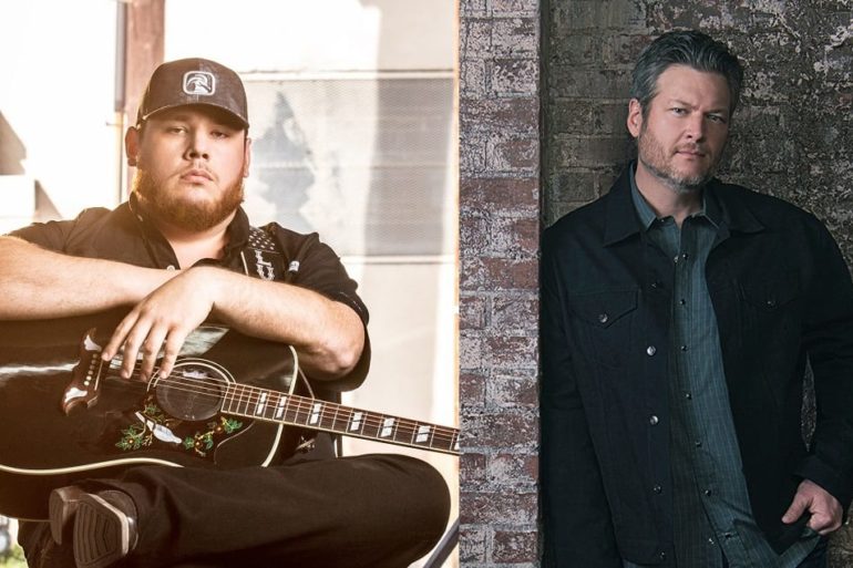Luke Combs, Blake Shelton are posing for a picture