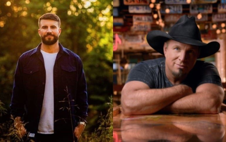 Garth Brooks, Sam Hunt are posing for a picture