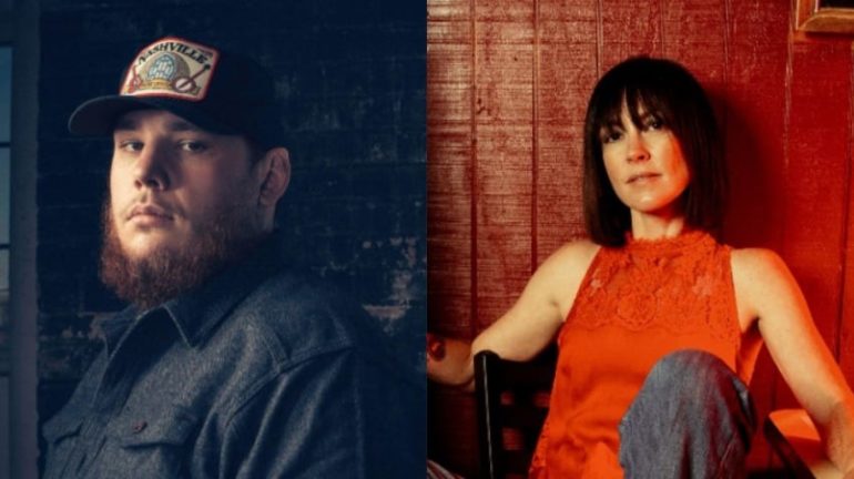 Luke Combs, Amanda Shires are posing for a picture