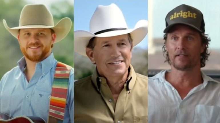 Matthew McConaughey, George Strait et al. are posing for a picture