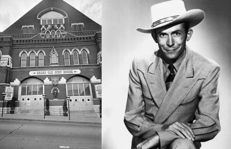 Hank Williams wearing a hat and a suit