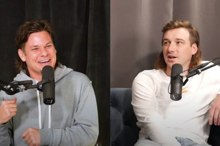 Theo Von et al. talking into microphones