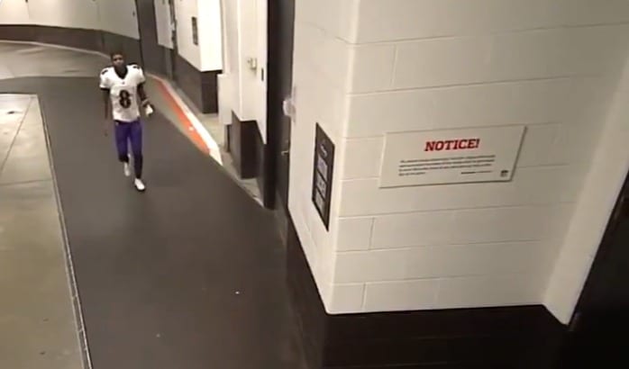 A person running through a building