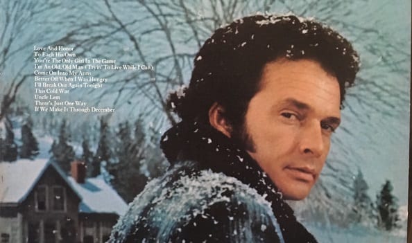 Merle Haggard in a snowy place