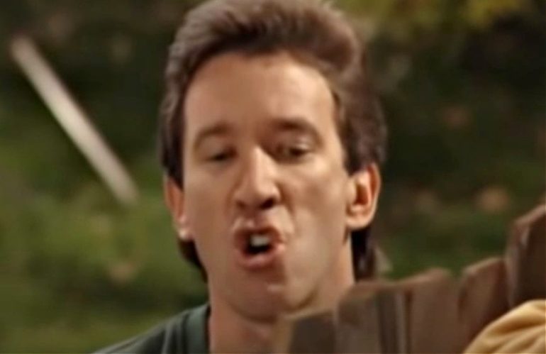 Tim Allen with the mouth open