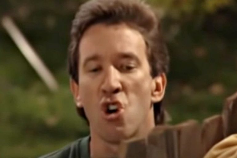 Tim Allen with the mouth open