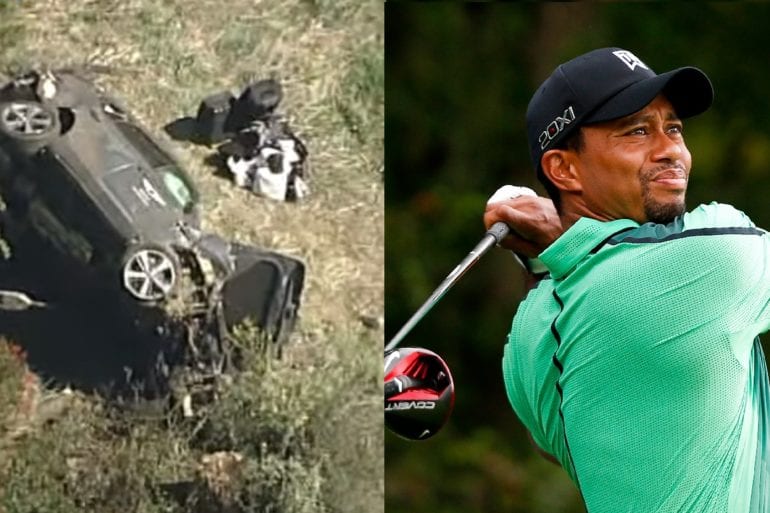 Tiger Woods holding a golf club