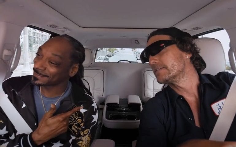 Snoop Dogg et al. in a car