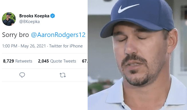 Brooks Koepka with a hat
