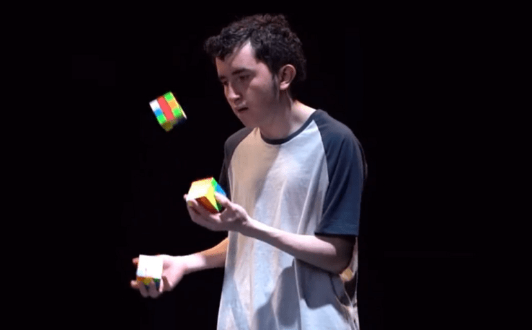 Man with Rubik's Cube