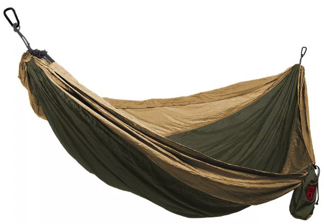 A green and brown tent