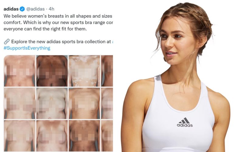Twitter Sounds Off After Adidas Shares Pictures Of Naked Breasts For New  Line Of Sports Bras | Whiskey Riff
