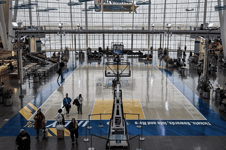 Indianapolis airport basketball court