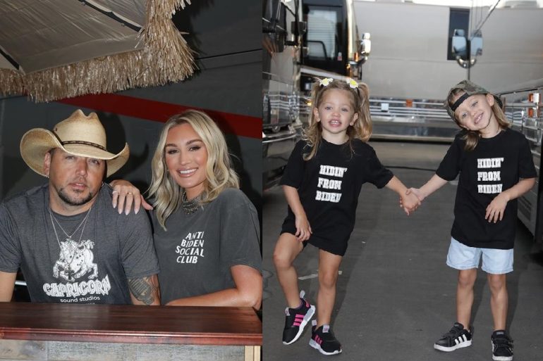 Jason Aldean and his wife and kids - country music