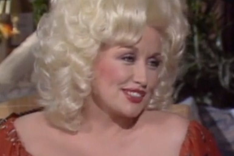 Dolly Parton with curly hair
