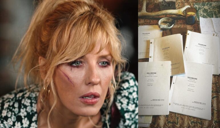 Kelly Reilly with a book