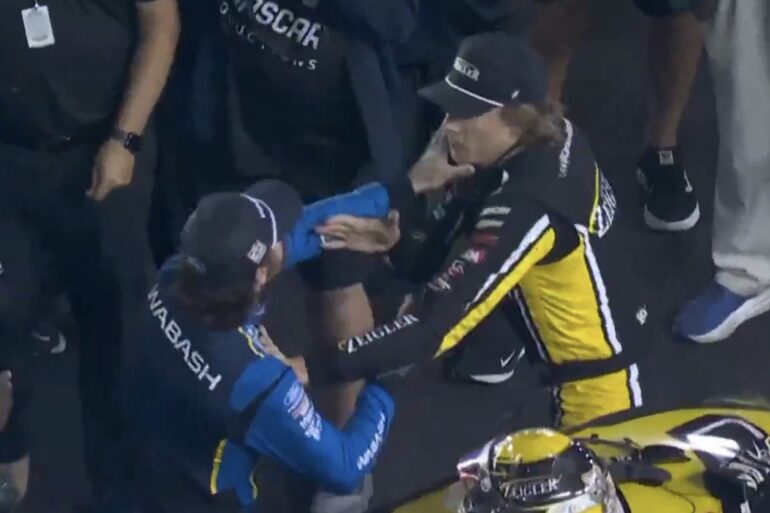 Ryan Blaney Carson Hocevar fight