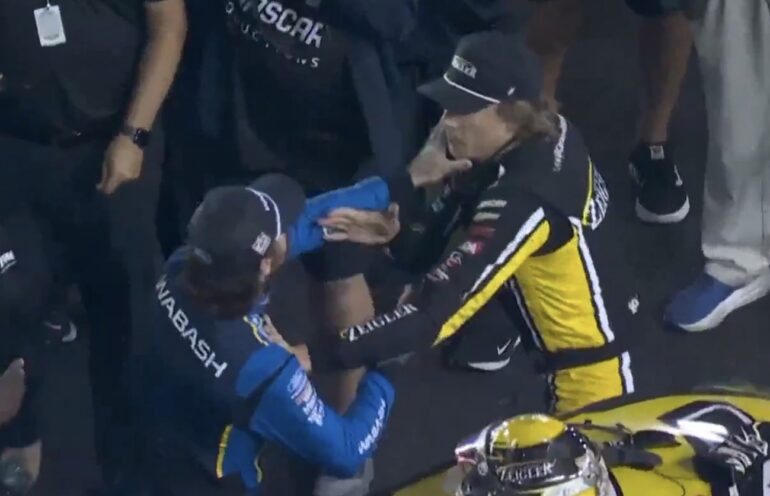 Ryan Blaney Carson Hocevar fight