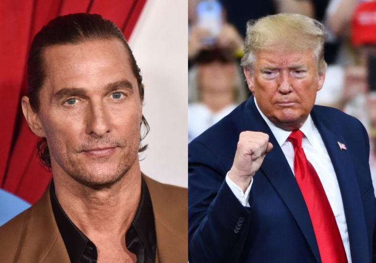 Matthew McConaughey, Donald Trump are posing for a picture
