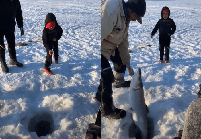 Alaskan ice fishing