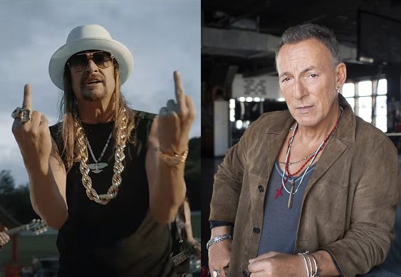 Bruce Springsteen, Kid Rock posing for a picture