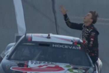 Carson Hocevar celebration Talladega NASCAR