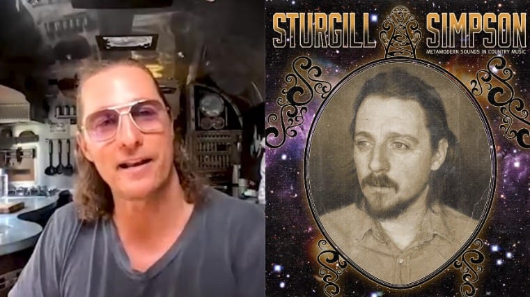 Sturgill Simpson with glasses and a book